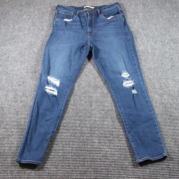 Levi’s 721 High Rise Skinny Ankle Womens 31 Blue Distressed Stretch - Picture 2 of 11